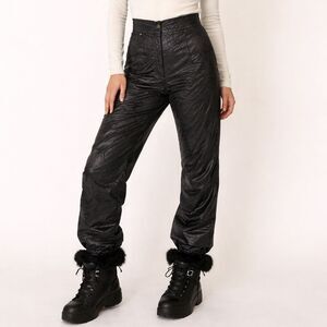 Vintage Skea Paris Vail Ski Snow Pants Black Abstract Print Made in USA Size 6